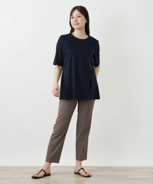 Leilian / レリアン カットソー | 刺繍クルーネックカットソー【Leilian WHITE LABEL】 | 詳細4