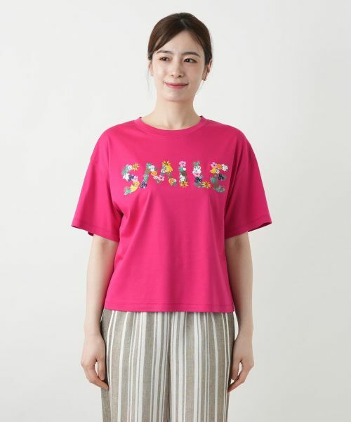 Leilian / レリアン Tシャツ | 刺繍プリントTシャツ【Leilian WHITE LABEL】 | 詳細10