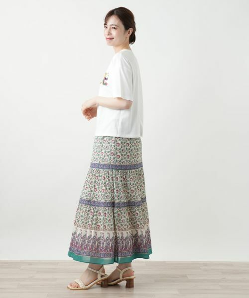 Leilian / レリアン Tシャツ | 刺繍プリントTシャツ【Leilian WHITE LABEL】 | 詳細2