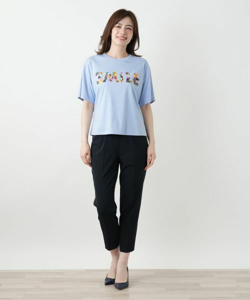 Leilian / レリアン Tシャツ | 刺繍プリントTシャツ【Leilian WHITE LABEL】 | 詳細4