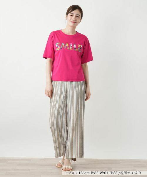 Leilian / レリアン Tシャツ | 刺繍プリントTシャツ【Leilian WHITE LABEL】 | 詳細7