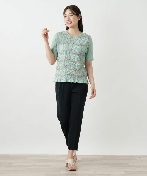 Leilian / レリアン カットソー | 刺繍クルーネックカットソー【Leilian WHITE LABEL】 | 詳細1