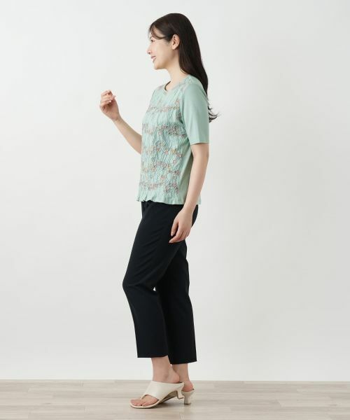 Leilian / レリアン カットソー | 刺繍クルーネックカットソー【Leilian WHITE LABEL】 | 詳細2