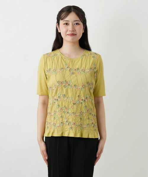 Leilian / レリアン カットソー | 刺繍クルーネックカットソー【Leilian WHITE LABEL】 | 詳細7