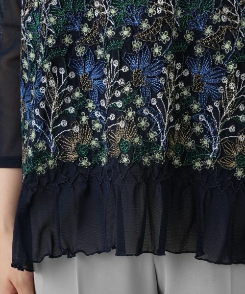 Leilian / レリアン カットソー | 刺繍シアーカットソー【Leilian WHITE LABEL】 | 詳細10