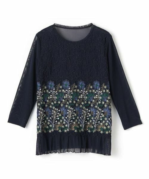 Leilian / レリアン カットソー | 刺繍シアーカットソー【Leilian WHITE LABEL】 | 詳細12