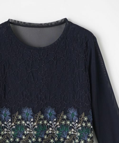 Leilian / レリアン カットソー | 刺繍シアーカットソー【Leilian WHITE LABEL】 | 詳細14