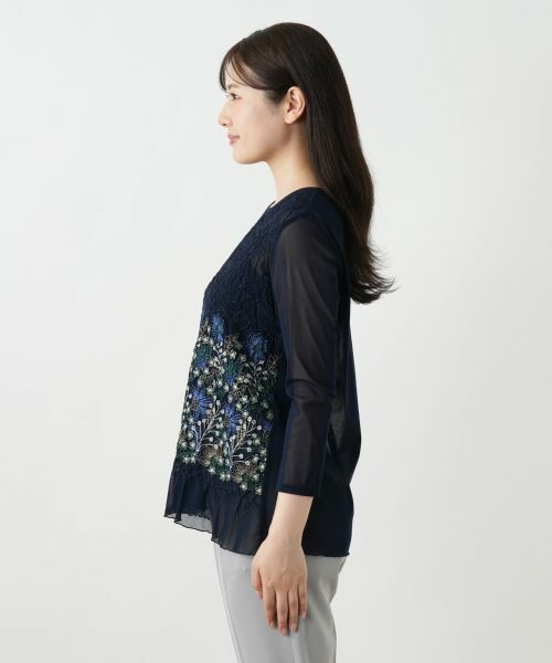 Leilian / レリアン カットソー | 刺繍シアーカットソー【Leilian WHITE LABEL】 | 詳細5