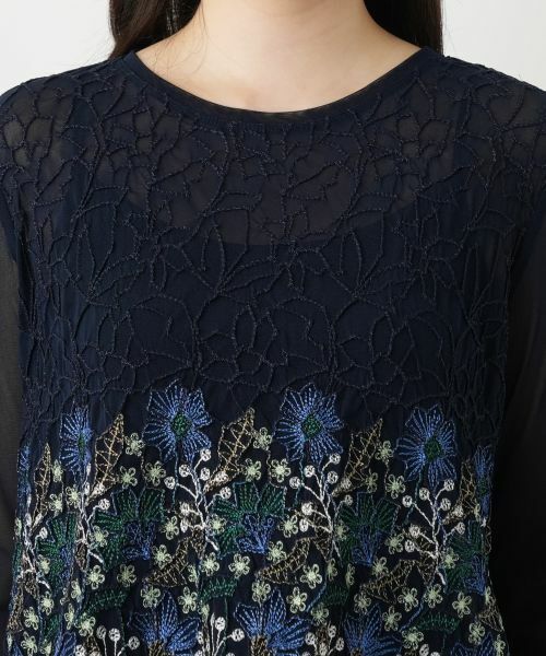 Leilian / レリアン カットソー | 刺繍シアーカットソー【Leilian WHITE LABEL】 | 詳細7