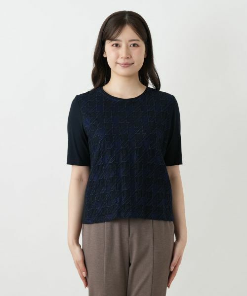 Leilian / レリアン カットソー | 千鳥格子柄カットソー【Leilian WHITE LABEL】 | 詳細7