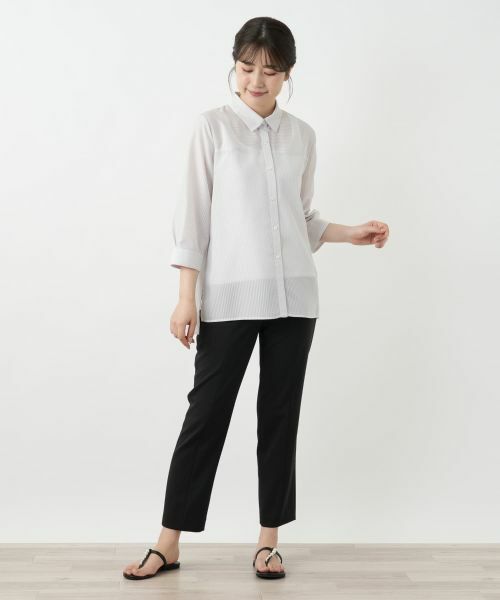 Leilian / レリアン シャツ・ブラウス | シアーストライプブラウス【Leilian WHITE LABEL】 | 詳細1