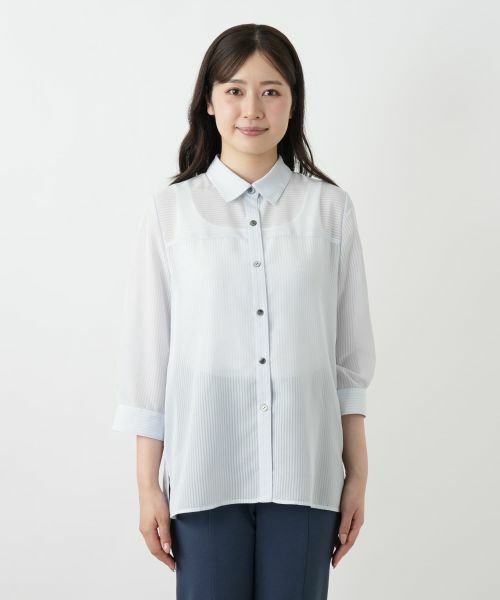 Leilian / レリアン シャツ・ブラウス | シアーストライプブラウス【Leilian WHITE LABEL】 | 詳細10