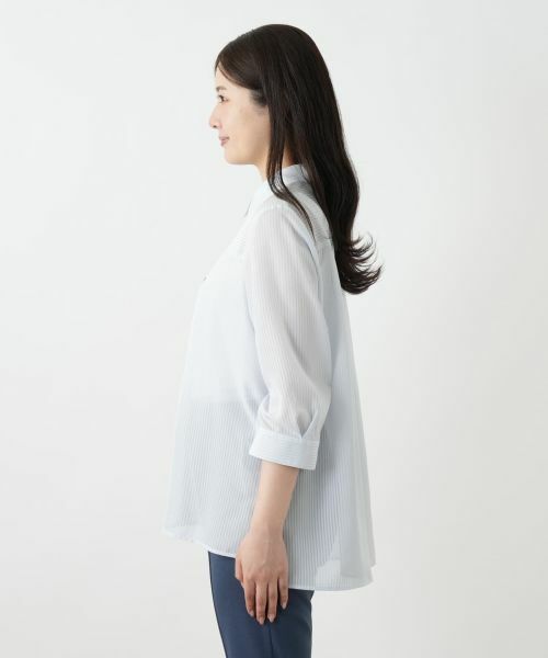 Leilian / レリアン シャツ・ブラウス | シアーストライプブラウス【Leilian WHITE LABEL】 | 詳細11