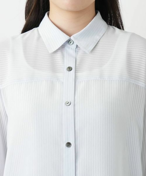Leilian / レリアン シャツ・ブラウス | シアーストライプブラウス【Leilian WHITE LABEL】 | 詳細13