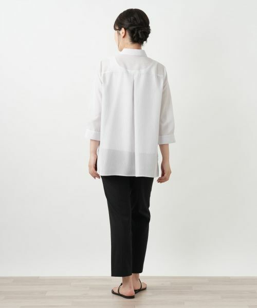 Leilian / レリアン シャツ・ブラウス | シアーストライプブラウス【Leilian WHITE LABEL】 | 詳細3