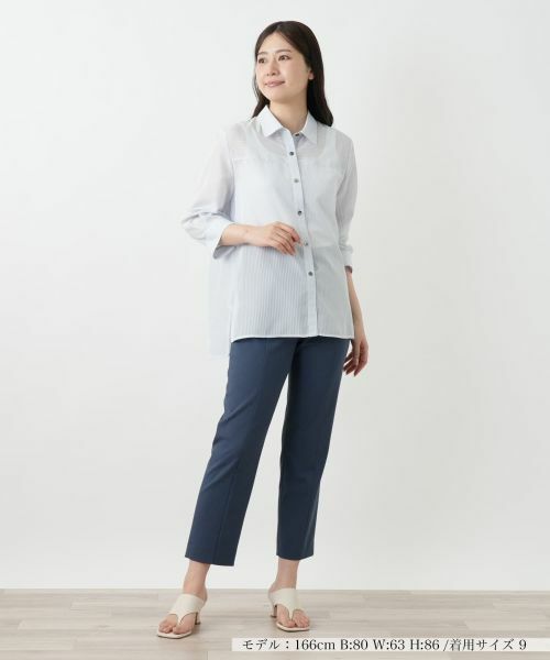 Leilian / レリアン シャツ・ブラウス | シアーストライプブラウス【Leilian WHITE LABEL】 | 詳細7