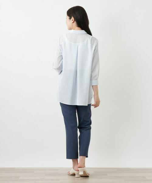 Leilian / レリアン シャツ・ブラウス | シアーストライプブラウス【Leilian WHITE LABEL】 | 詳細9