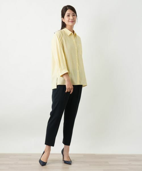 Leilian / レリアン シャツ・ブラウス | ストライプ七分袖ブラウス【Leilian WHITE LABEL】 | 詳細1