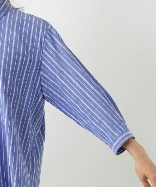 Leilian / レリアン シャツ・ブラウス | ストライプ七分袖ブラウス【Leilian WHITE LABEL】 | 詳細12