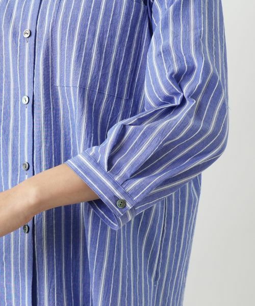 Leilian / レリアン シャツ・ブラウス | ストライプ七分袖ブラウス【Leilian WHITE LABEL】 | 詳細13
