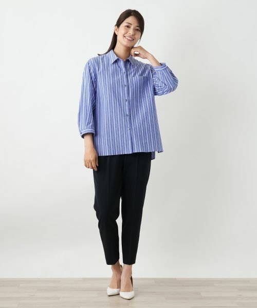 Leilian / レリアン シャツ・ブラウス | ストライプ七分袖ブラウス【Leilian WHITE LABEL】 | 詳細4