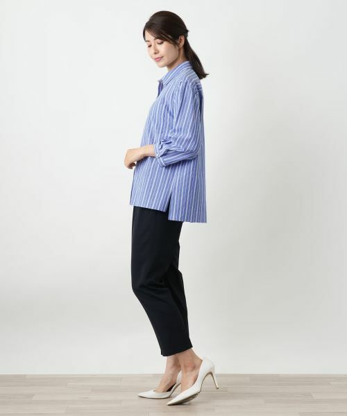 Leilian / レリアン シャツ・ブラウス | ストライプ七分袖ブラウス【Leilian WHITE LABEL】 | 詳細5