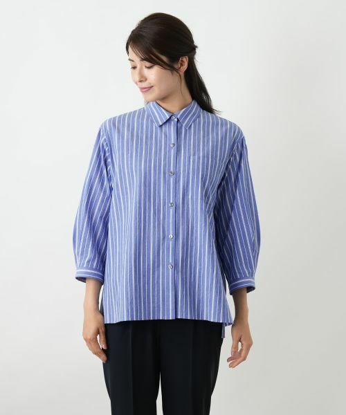 Leilian / レリアン シャツ・ブラウス | ストライプ七分袖ブラウス【Leilian WHITE LABEL】 | 詳細7