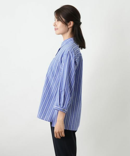 Leilian / レリアン シャツ・ブラウス | ストライプ七分袖ブラウス【Leilian WHITE LABEL】 | 詳細8