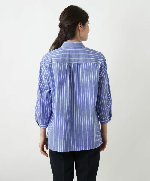 Leilian / レリアン シャツ・ブラウス | ストライプ七分袖ブラウス【Leilian WHITE LABEL】 | 詳細9