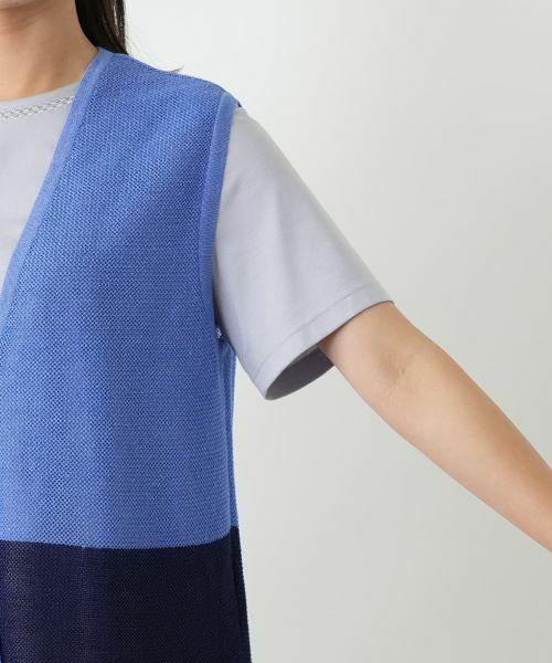 Leilian / レリアン テーラードジャケット | カラーブロックニットベスト【Leilian WHITE LABEL】 | 詳細12