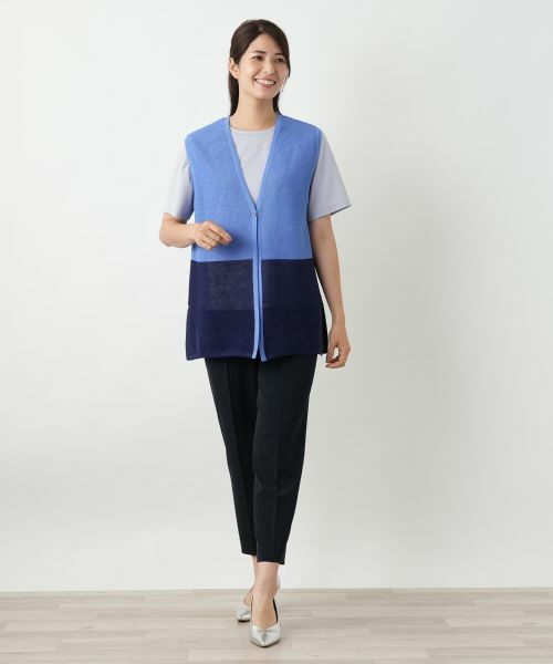 Leilian / レリアン テーラードジャケット | カラーブロックニットベスト【Leilian WHITE LABEL】 | 詳細4