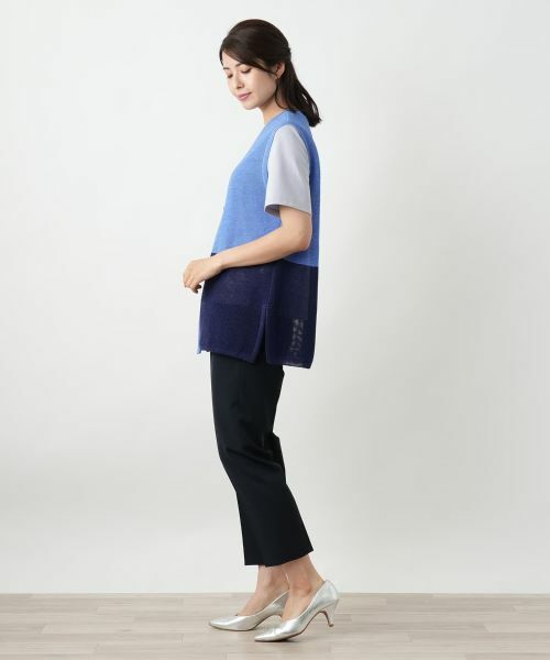 Leilian / レリアン テーラードジャケット | カラーブロックニットベスト【Leilian WHITE LABEL】 | 詳細5