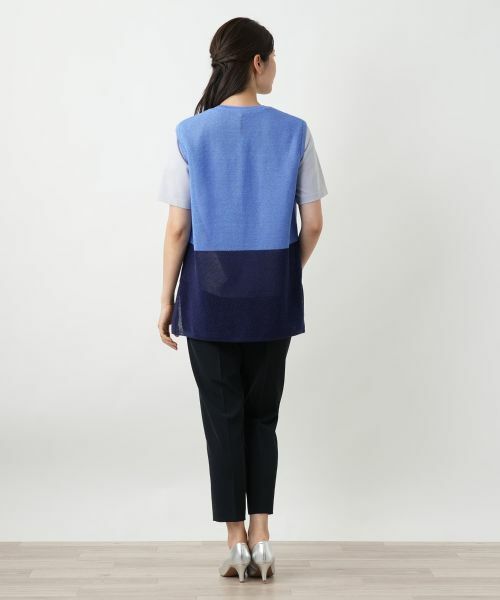 Leilian / レリアン テーラードジャケット | カラーブロックニットベスト【Leilian WHITE LABEL】 | 詳細6