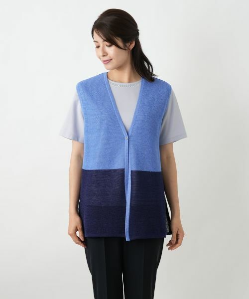 Leilian / レリアン テーラードジャケット | カラーブロックニットベスト【Leilian WHITE LABEL】 | 詳細7