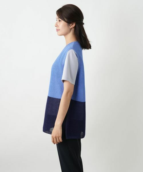 Leilian / レリアン テーラードジャケット | カラーブロックニットベスト【Leilian WHITE LABEL】 | 詳細8