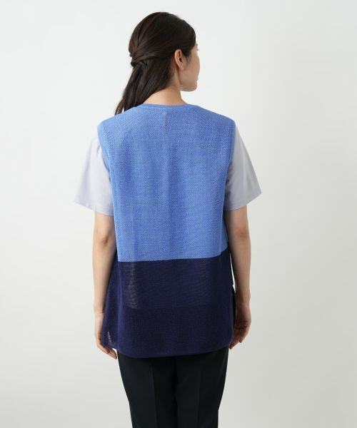 Leilian / レリアン テーラードジャケット | カラーブロックニットベスト【Leilian WHITE LABEL】 | 詳細9