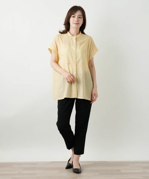 Leilian / レリアン シャツ・ブラウス | バンドカラーブラウス【Leilian WHITE LABEL】 | 詳細1