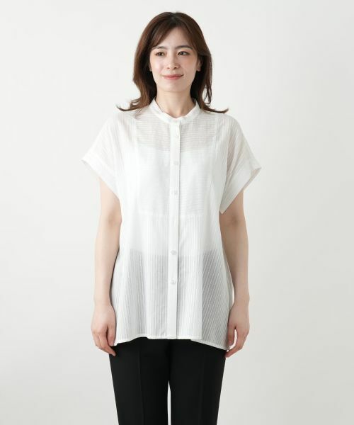 Leilian / レリアン シャツ・ブラウス | バンドカラーブラウス【Leilian WHITE LABEL】 | 詳細7