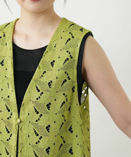 Leilian / レリアン テーラードジャケット | レースベスト【Leilian WHITE LABEL】 | 詳細12