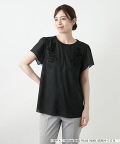 Leilian / レリアン シャツ・ブラウス | フラワー刺繍ブラウス【Leilian WHITE LABEL】