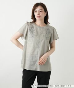 Leilian / レリアン シャツ・ブラウス | フラワー刺繍ブラウス【Leilian WHITE LABEL】