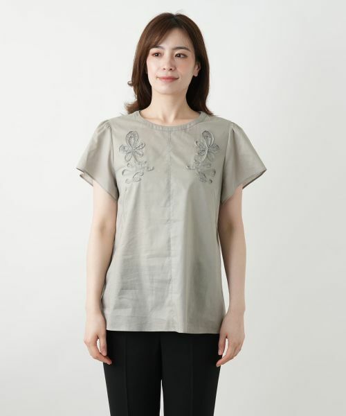 Leilian / レリアン シャツ・ブラウス | フラワー刺繍ブラウス【Leilian WHITE LABEL】 | 詳細7