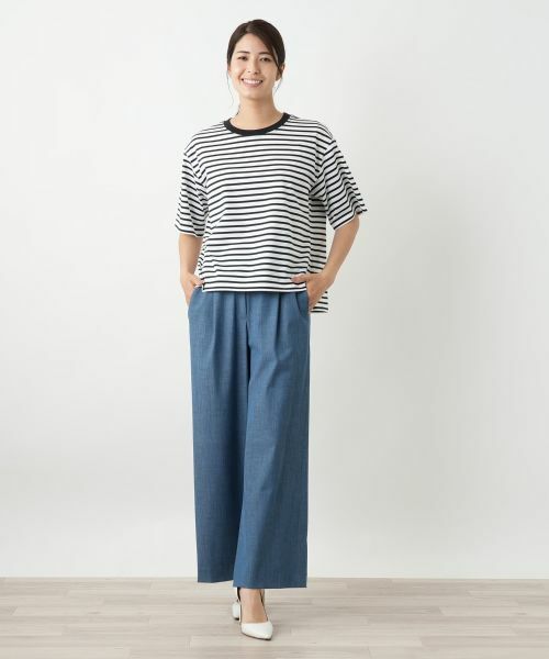 Leilian / レリアン Tシャツ | ボーダーカットソー【Leilian WHITE LABEL】 | 詳細1