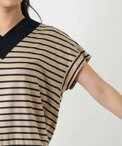 Leilian / レリアン カットソー | ボーダー切替Vネックカットソー【Leilian WHITE LABEL】 | 詳細12