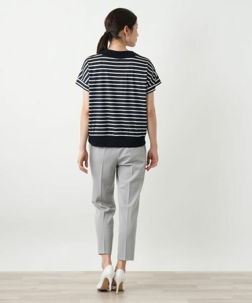 Leilian / レリアン カットソー | ボーダー切替Vネックカットソー【Leilian WHITE LABEL】 | 詳細3