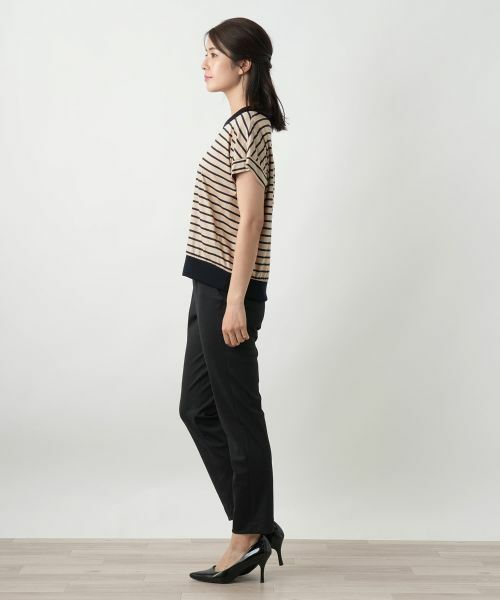 Leilian / レリアン カットソー | ボーダー切替Vネックカットソー【Leilian WHITE LABEL】 | 詳細5