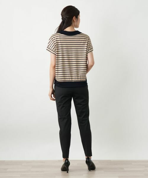 Leilian / レリアン カットソー | ボーダー切替Vネックカットソー【Leilian WHITE LABEL】 | 詳細6