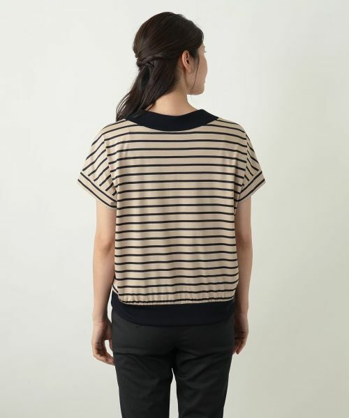 Leilian / レリアン カットソー | ボーダー切替Vネックカットソー【Leilian WHITE LABEL】 | 詳細9