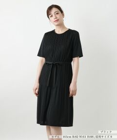 Leilian / レリアン ドレス | ベルト付きプリーツワンピース【Leilian WHITE LABEL】