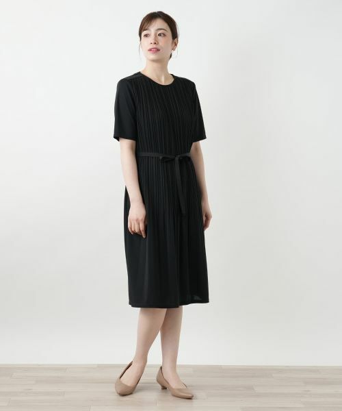 Leilian / レリアン ドレス | ベルト付きプリーツワンピース【Leilian WHITE LABEL】 | 詳細1